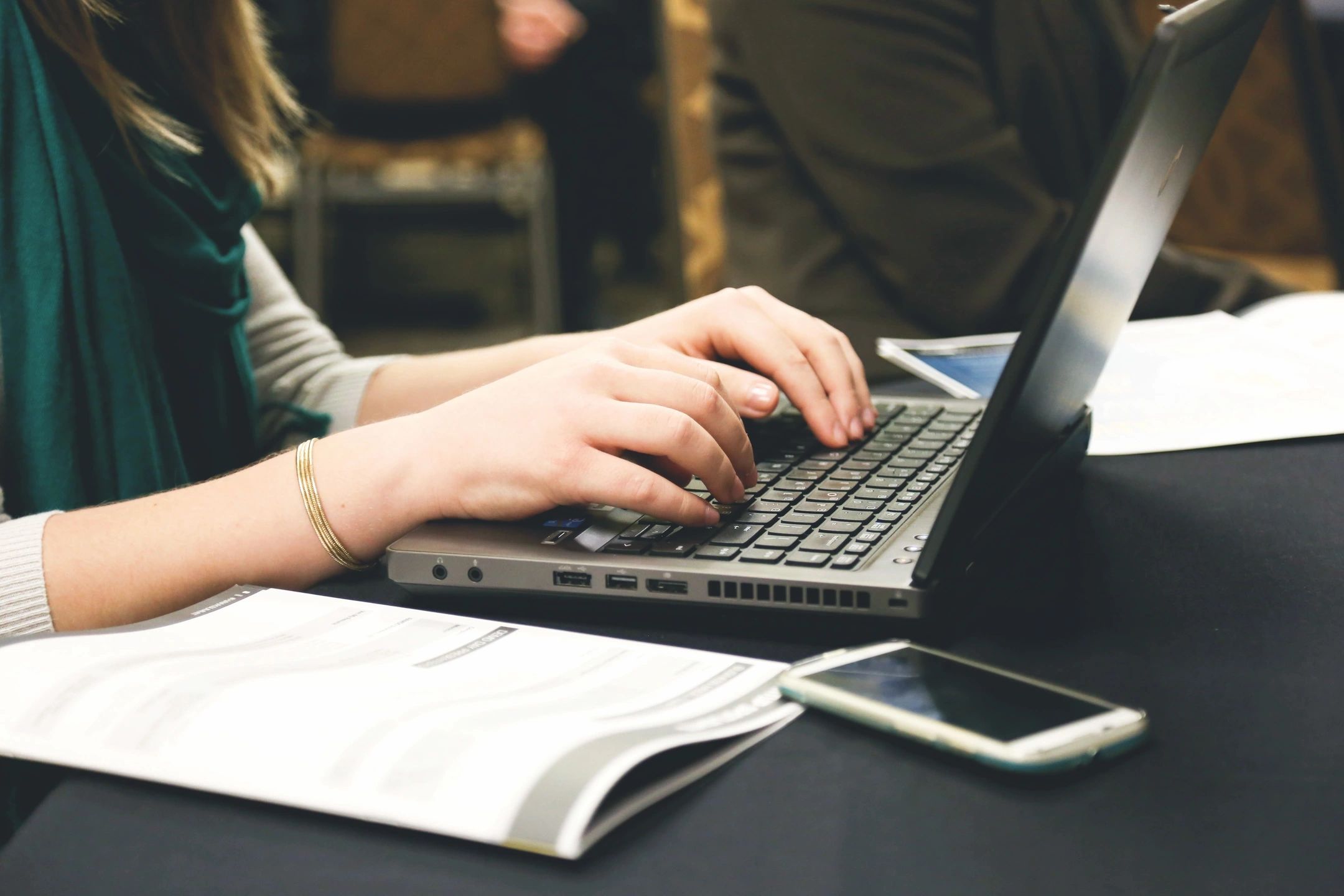 A woman researching what search terms people actually use.